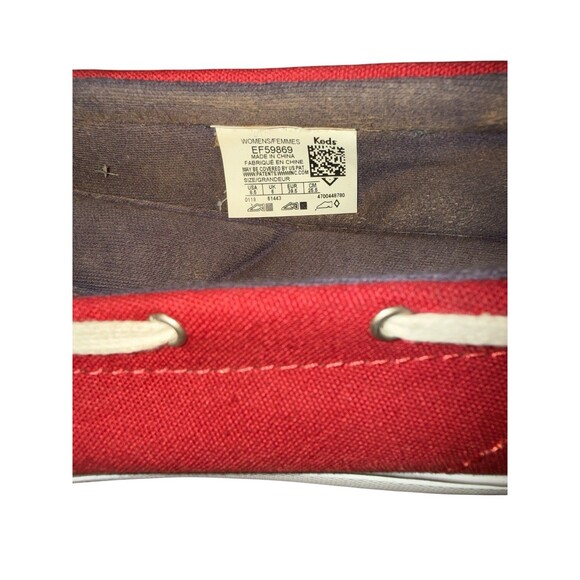 Grasshoppers Red Canvas Boat Shoe Loafers Striped Lace-Up Memory Deluxe Size 8.5 - Picture 7 of 7